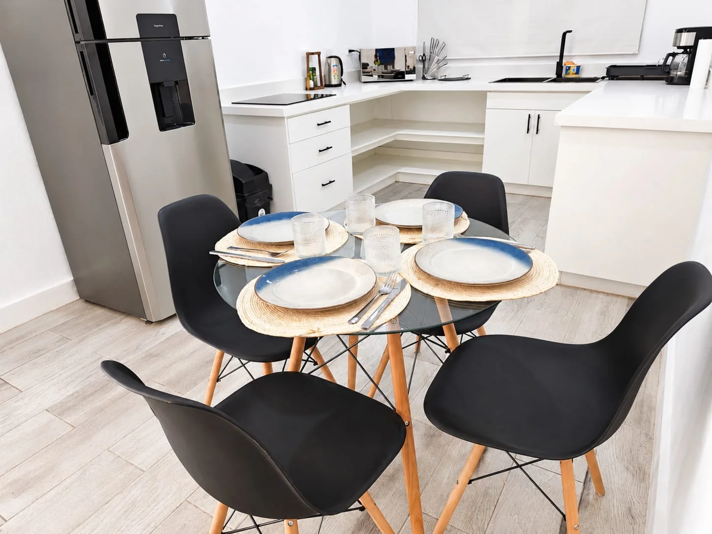 Dining and living detail at Villa Isora
